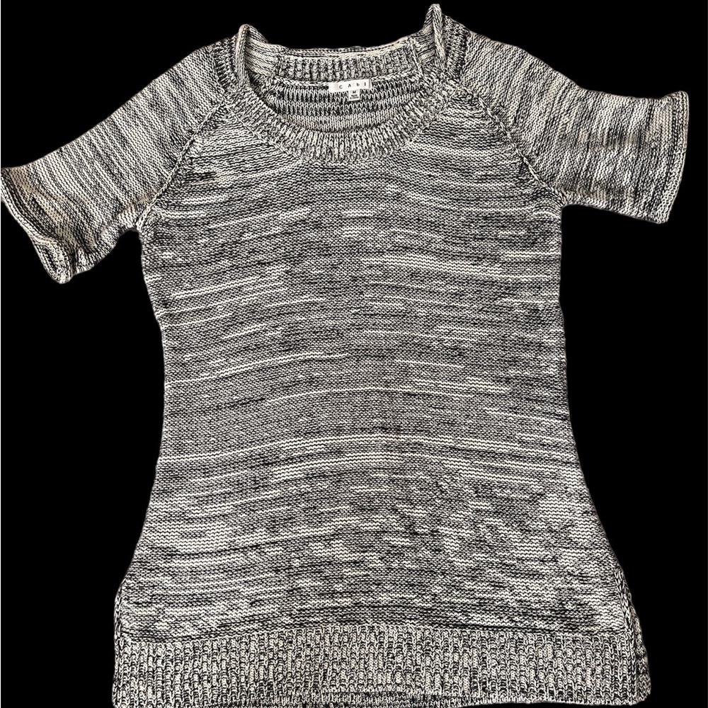 CABI women’s size M black/cream sweater, Great Condition!